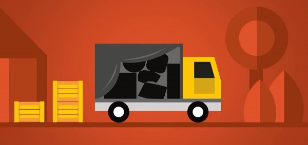 Truck with boxes